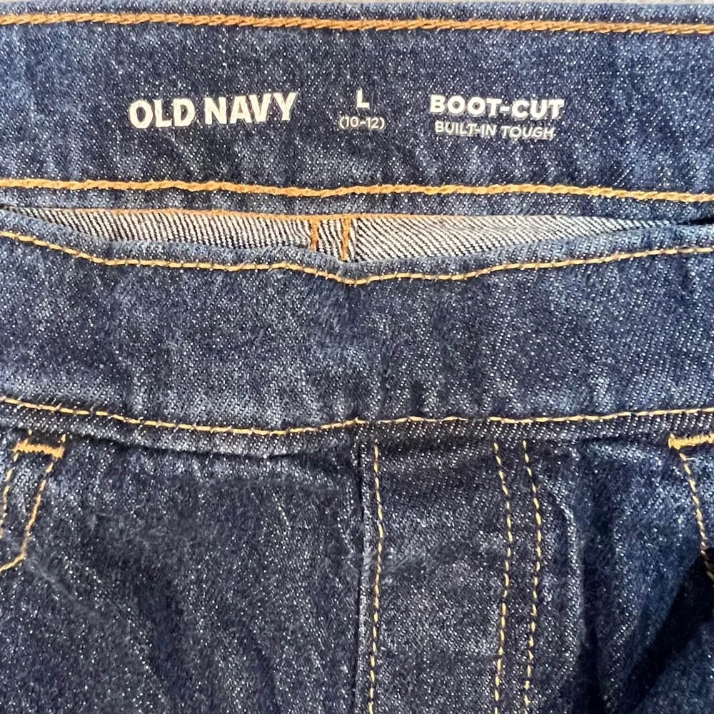 Old Navy Girls Dark Wash Built-In Tough Boot-Cut Jeans Size L 10-12 Pull On